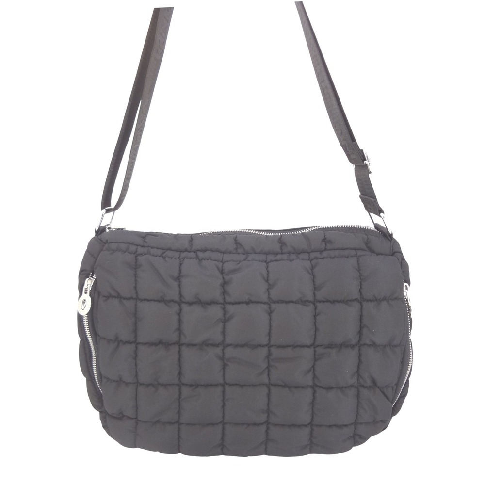 Valentino Orlandi Crossbody Bag Womens Medium Black New Quilted Puffer Nylon NEW